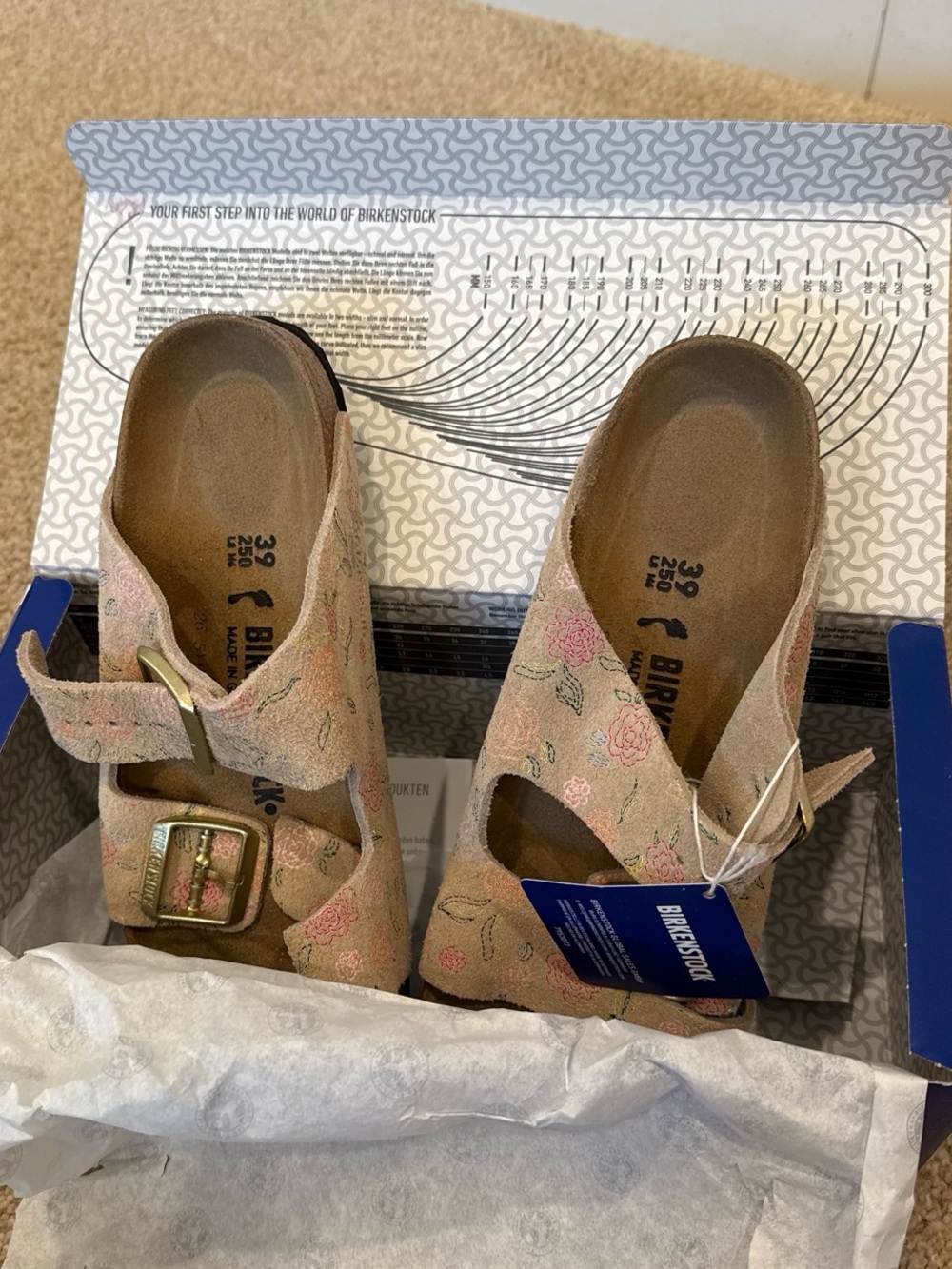Birkenstock Pink Floral Arizona Sandals - Picture 3 of 3